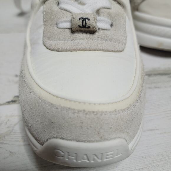 CHANEL White and Gray Sneakers - Picture 11 of 13